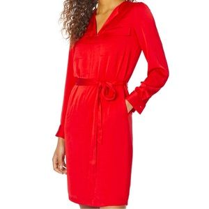 Jones New York red long sleeve shirt dress